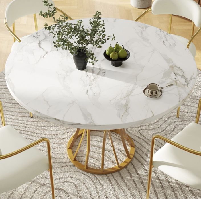 Masa rotunda model marmura