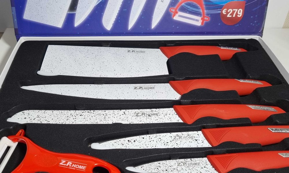 Set cutite profesionale cu invelis ceramic, nou, ideal cadou