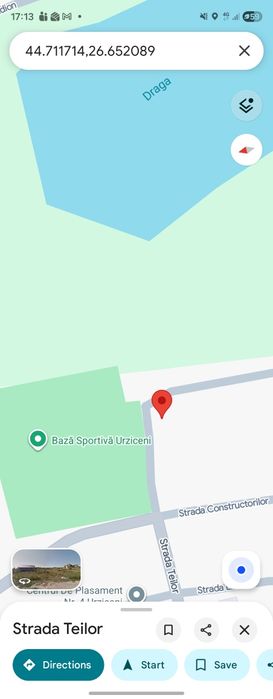 Teren intravilan  1000 mp Urziceni, lângă baza sportivă - extensibil 1400 mp
