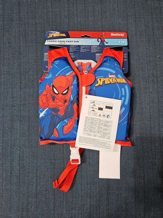 Детска жилетка за плуване, дунапрен, Spiderman 1-3 г./11-19 кг, НОВА