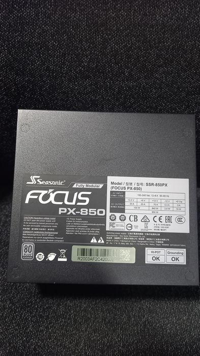 Seasonic Focus PX 850W + Cablu Seasonic 2x 8-Pin PCIe - 12VHPWR