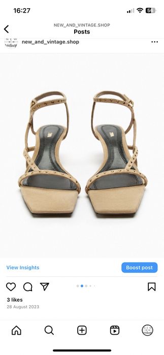 Sandale piele naturala marime 38 toc comod elegante casual