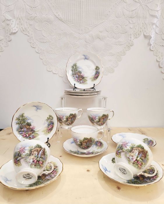 Чаен сервиз Royal Vale с английски пейзажи за 6 души