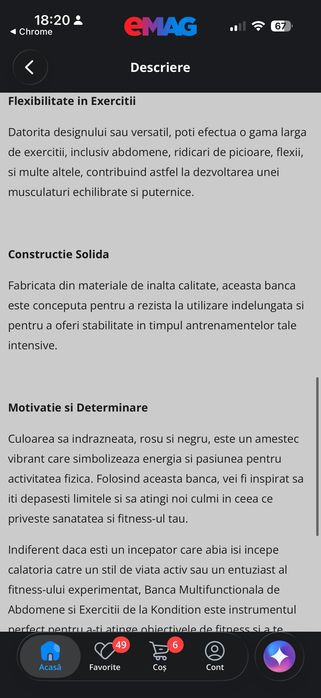 Banca multifunctionala de abdomene si exercitii