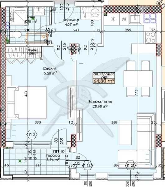 Двустаен апартамент в Тракия 80920