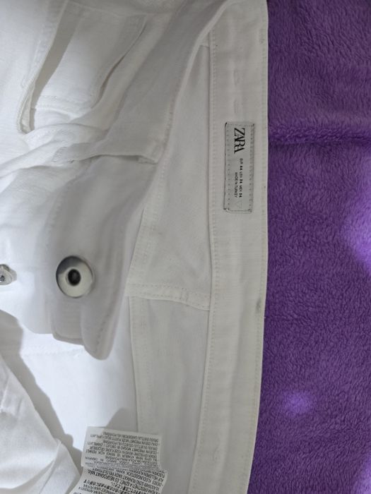 Blugi Skinny rupti Zara albi, usor utilizati