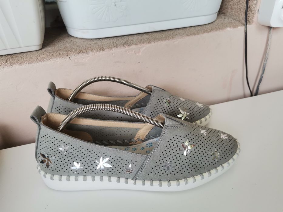 Дамски еспадрили  обувки Естествен велур  37.5н.