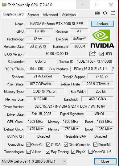 Видеокарта RTX 2060 Super 8GB (Colorful)
