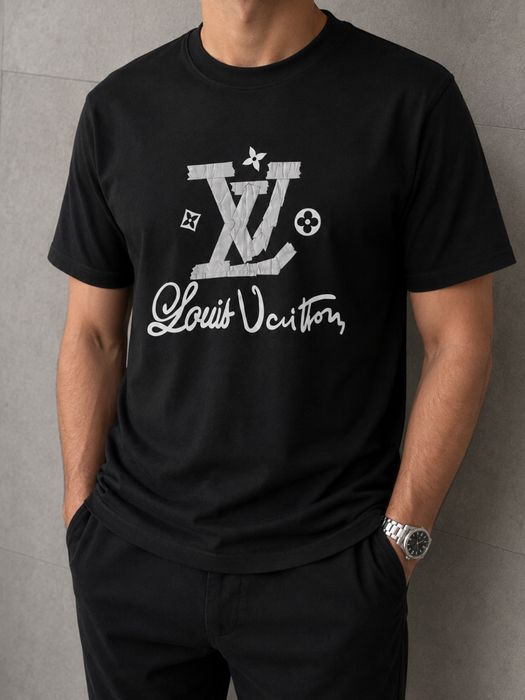 НАМАЛЕНИЕ! Маркови мъжки тениски - Louis Vuitton черен цвят. НОВО!