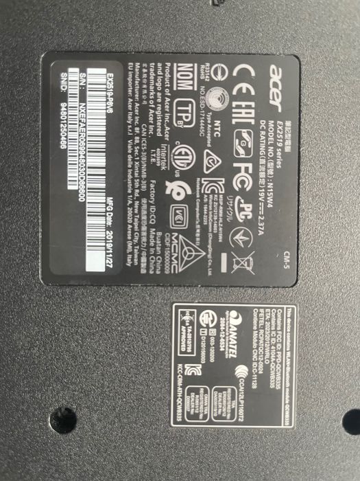 Ноутбук Acer Extensa EX2519-P8V6