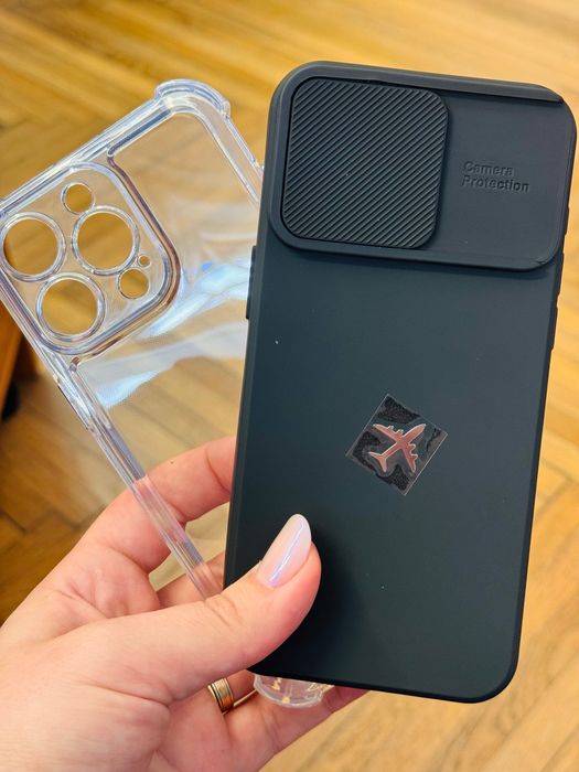 Huse Iphone 15 Pro Max  Transparente Slim și negru