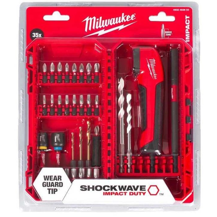 Накрайници комплект с ъглова приставка Milwaukee , 35 части