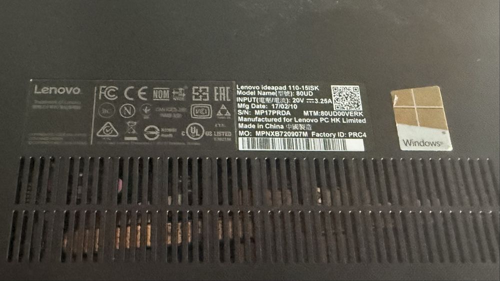 Продам Lenovo 110-15ISK/Intel i5/4GB