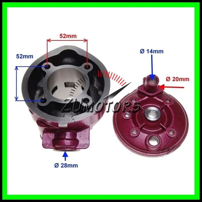 Cilindru AM6 80 90 + Chiuloasa MINARELLI Yamaha Rieju Sherco Peugeot