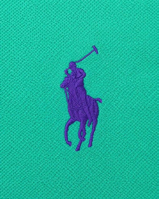 Tricou polo Polo Ralph Lauren Custom Fit, Big Pony, 100% bumbac, verde – Mărimea XL
