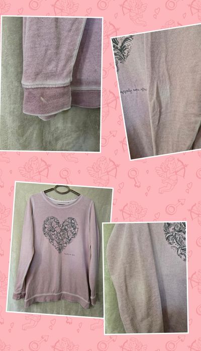 Bluza cu maneca lunga roz pudrat