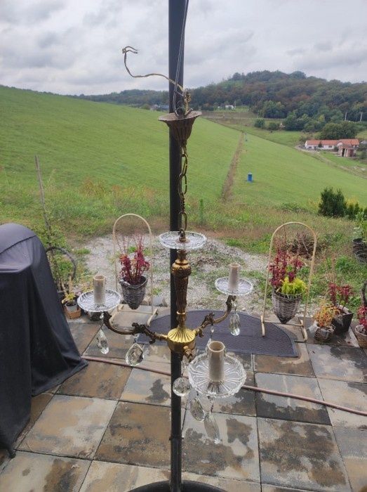 Superb candelabru antic cu 3 brațe in stilul francez Louis din bronz ș