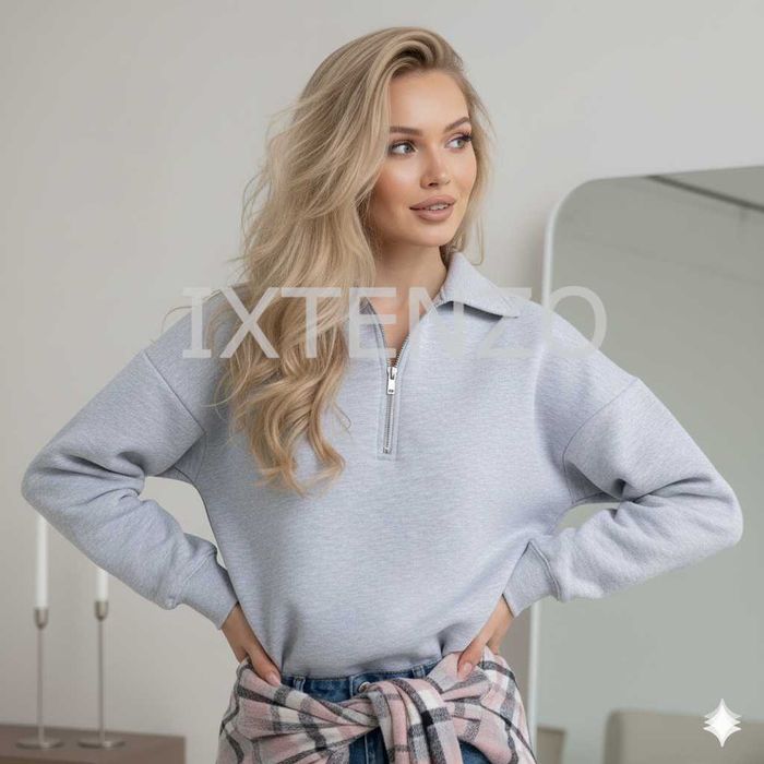 Свитшот женский поло с начесом полузамок polo