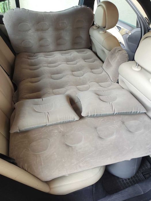 Надувной матрас на заднее сидение автомобиля для путешествий + насосом