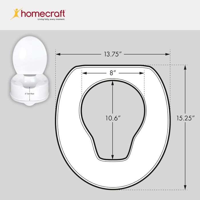 Inalțător scaun de toaletă 15 cm Alb