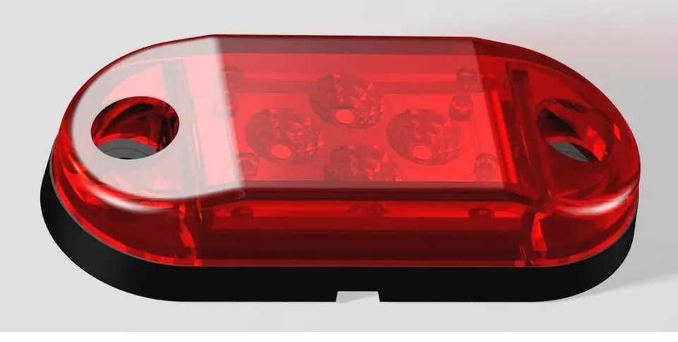 1бр. ЛЕД LED габарити светлини овал с 4 диода 24V за камион , 2 цвята
