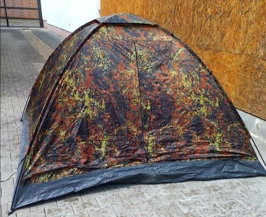 Cort camping ptr 2-3 persoane, impermeabil, cu husa, camuflaj