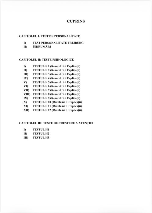 Portofoliu Manuale + fise + teste Proba Psihologica Politie/Jandarmerie/Politia de Frontiera etc
