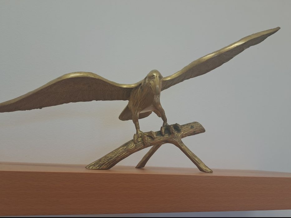 Statuie, Vultur bronz masiv, plus etajera perete, 280 lei