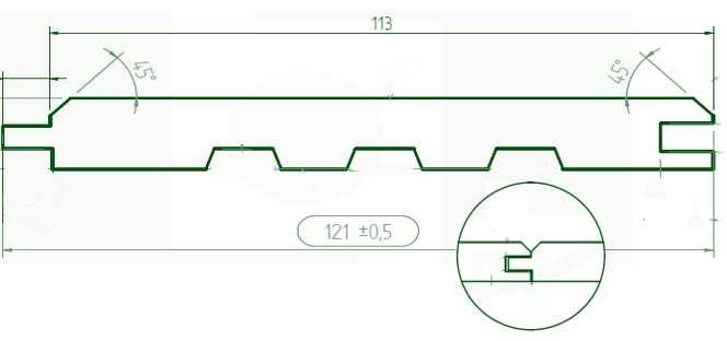Вносна ламперия 12,1 см./1,4 см./420 см. Качество А