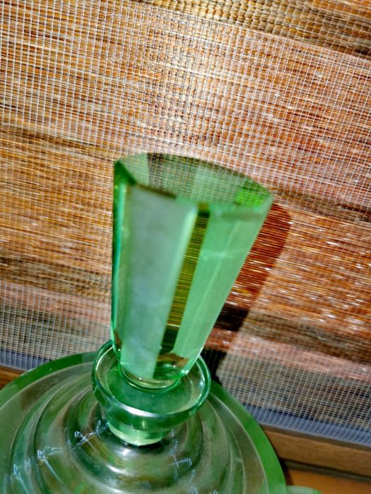 Антикварен сервиз комплект сет за ликьор ръчно шлифован цвят абсент