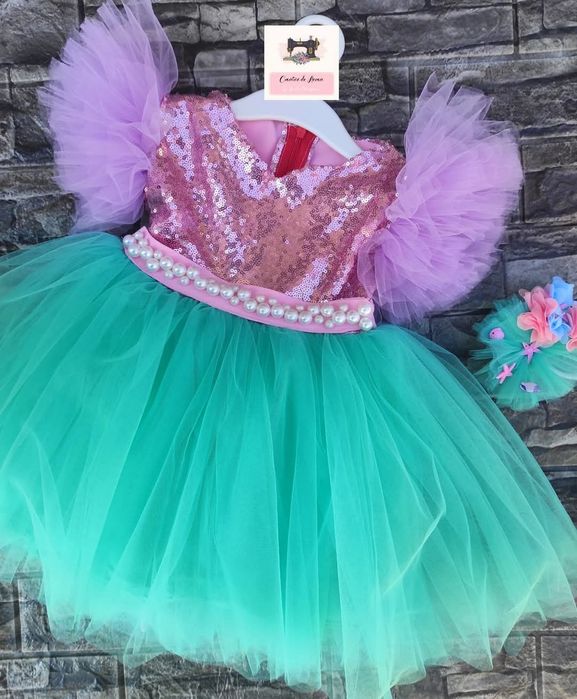 Rochie sirena de ocazie/serbare/ședinta foto + paiete si bentita