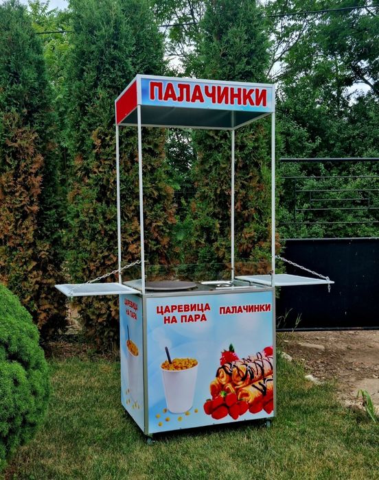 Количка за царевица на пара.Количка за палачинки