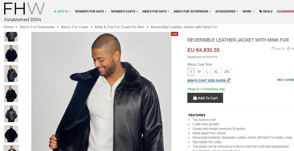 Jacheta de lux geaca piele 52 XL Atelier Torino piele si blana natural