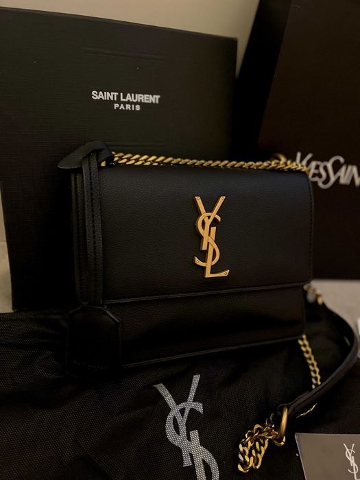 Geantă/Poșetă Yves Saint Laurent YSL Sunset black 25x17x8