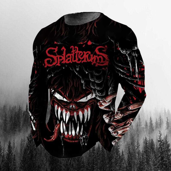 Лонгслив – футболка мужская с принтом из микрофибры