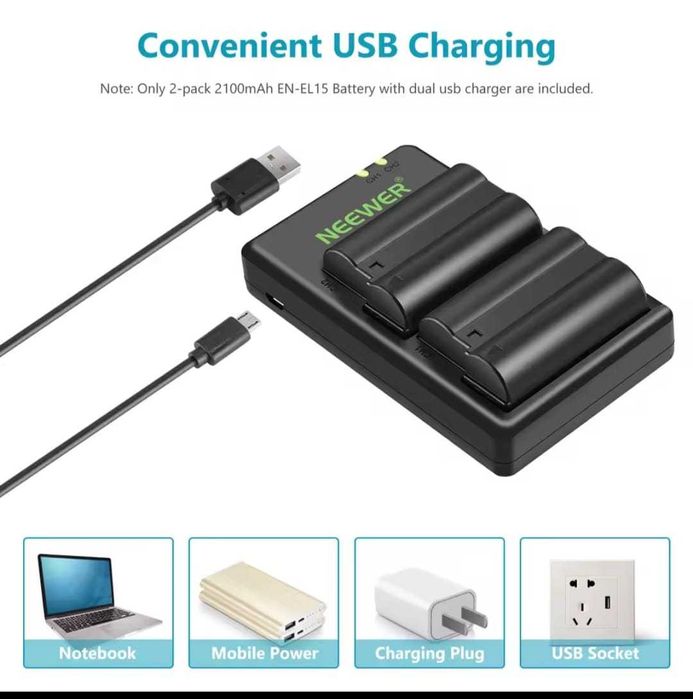 Incarcator MH-25 pt Nikon EN-EL15 ZF z8 z7 z6 II d7500 A B C D800 D850