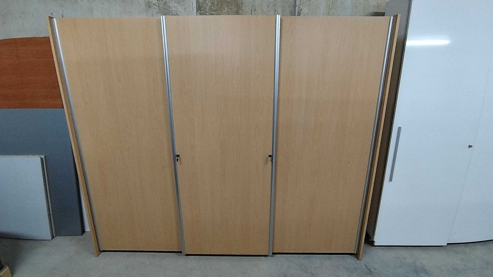 Трикрил гардероб с плъзгащи врати 240/46/200 см офис шкаф за документи