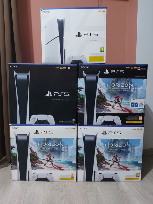 Cutii complete pentru PlayStation 5 Disc, Digital și Slim Disc.