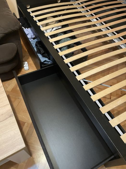 Легло IKEA MALM (рамка 175х207) с 4 чекмеджета и матрак