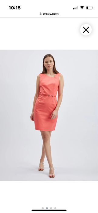 Коралова дамска рокля по тялото ORSAY