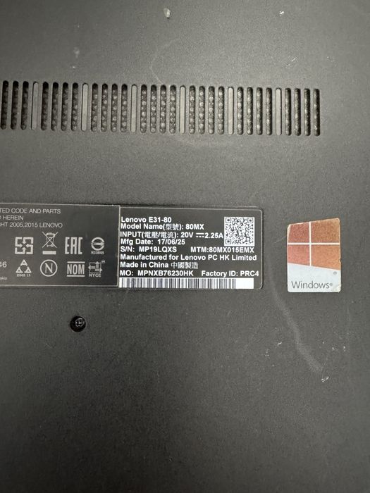 Vand laptop Lenovo E31-80 i3