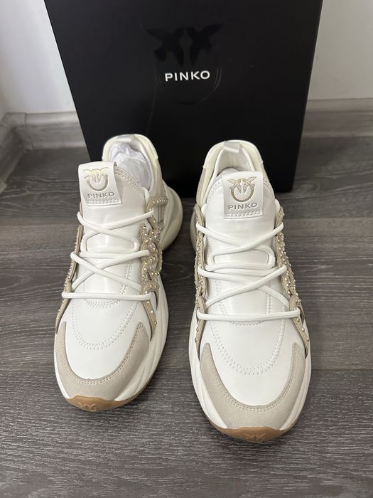 Чисто нови!! 100% Оригинални дамски кожени маратонки Pinko Ariel