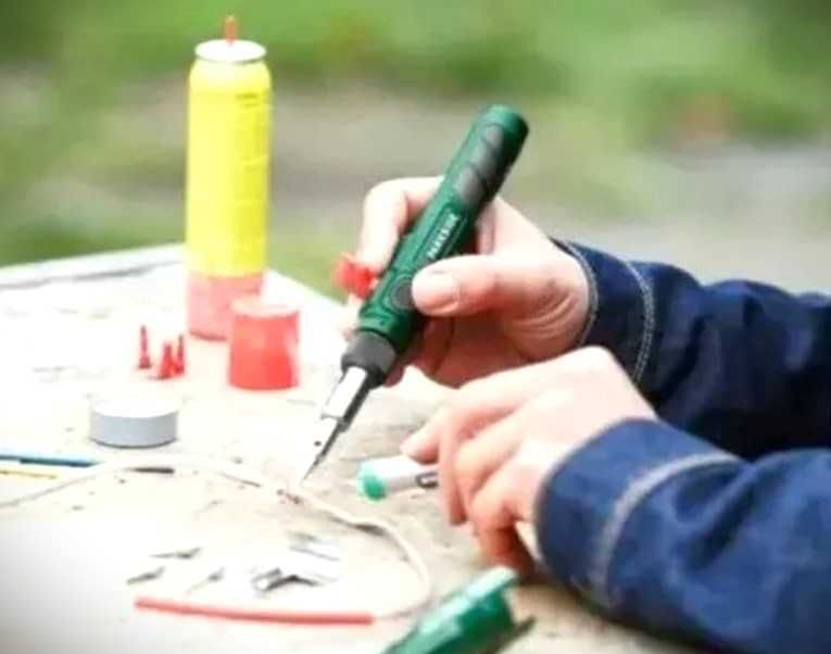 Aparat, pistol de lipit, letcon de lipit cu gaz arzator aer cald, NOU, SIGILAT Germania