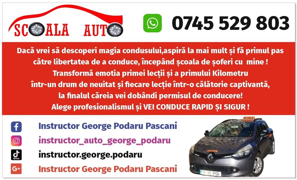 Instructor auto categoria B Pașcani