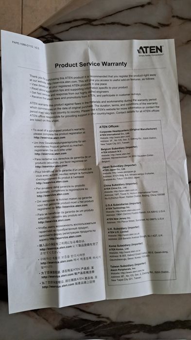 Видеосплитер Aten VS 92A 2 порта