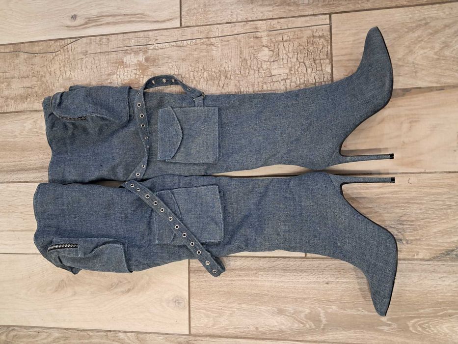 Дамски дънкови чизми