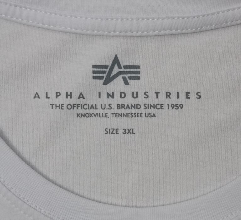 Alpha Industries оригинална блуза XL памук бяла фланелка