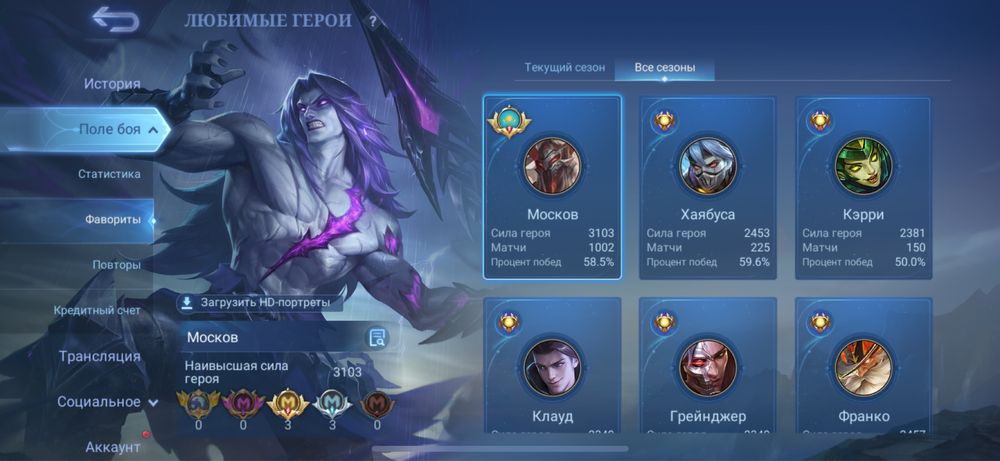 Аккаунт Mobile legends