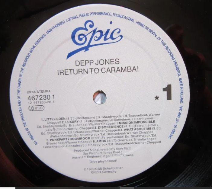 rar Welcome To Hell  Depp Jones ‎1st Edi. made in Germany 1991