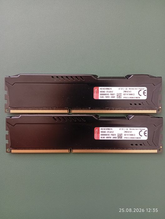 Kit Memorii Kingston HyperX FURY de 16Gb (2x8Gb), DDR3, frecvență 1600MHz,